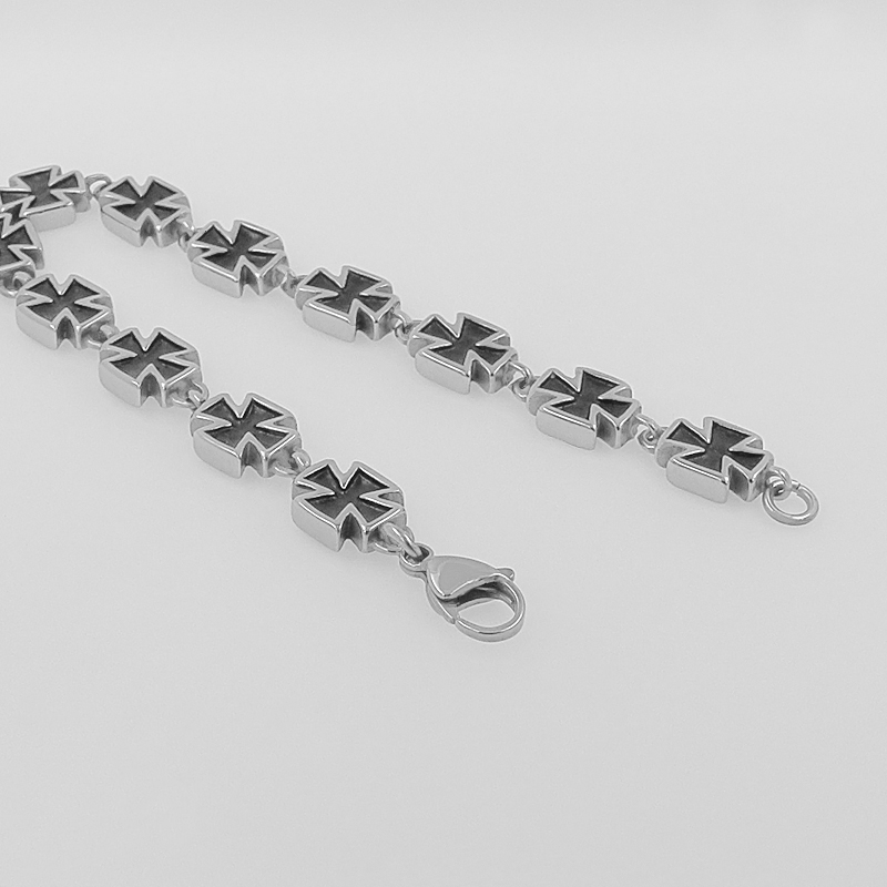 Stainless Steel Hip-Hop Vintage Style Simple Style Cross Bracelets display picture 5