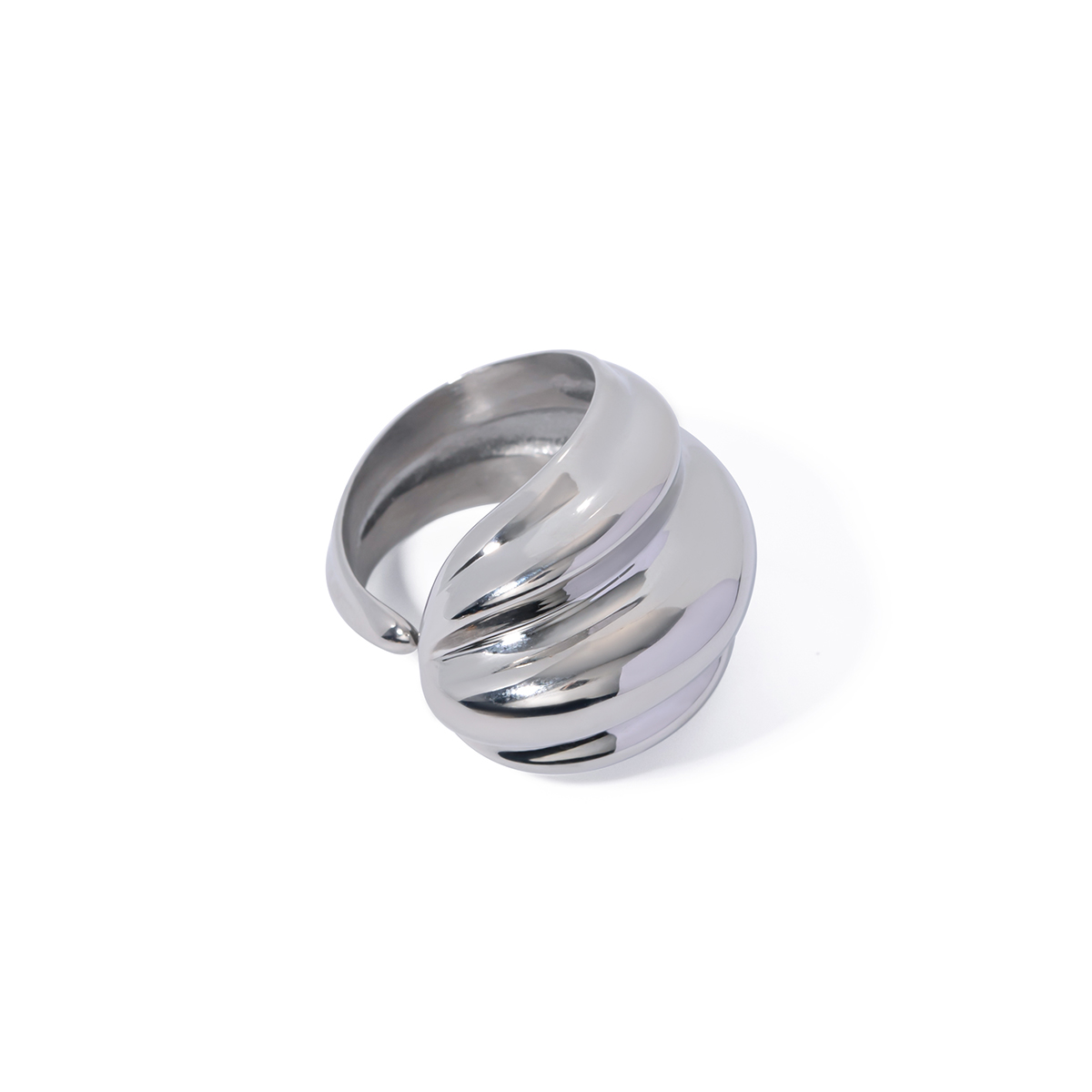 304 Stainless Steel IG Style Simple Style Plating Geometric Open Rings display picture 2