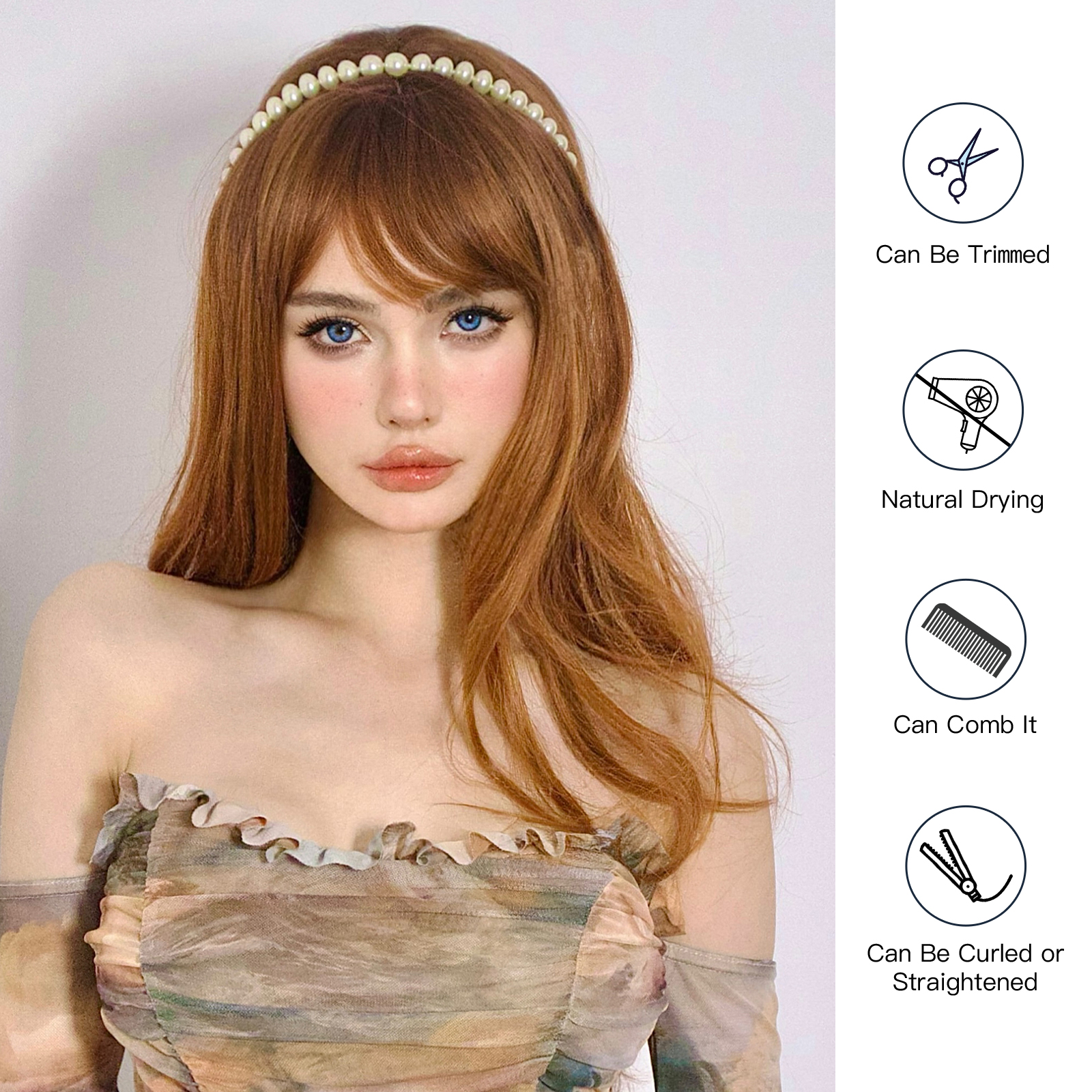 Women's Sexy Formal Sweet Gold Casual Holiday Carnival Chemical Fiber Bangs Long Curly Hair Wig Net display picture 3