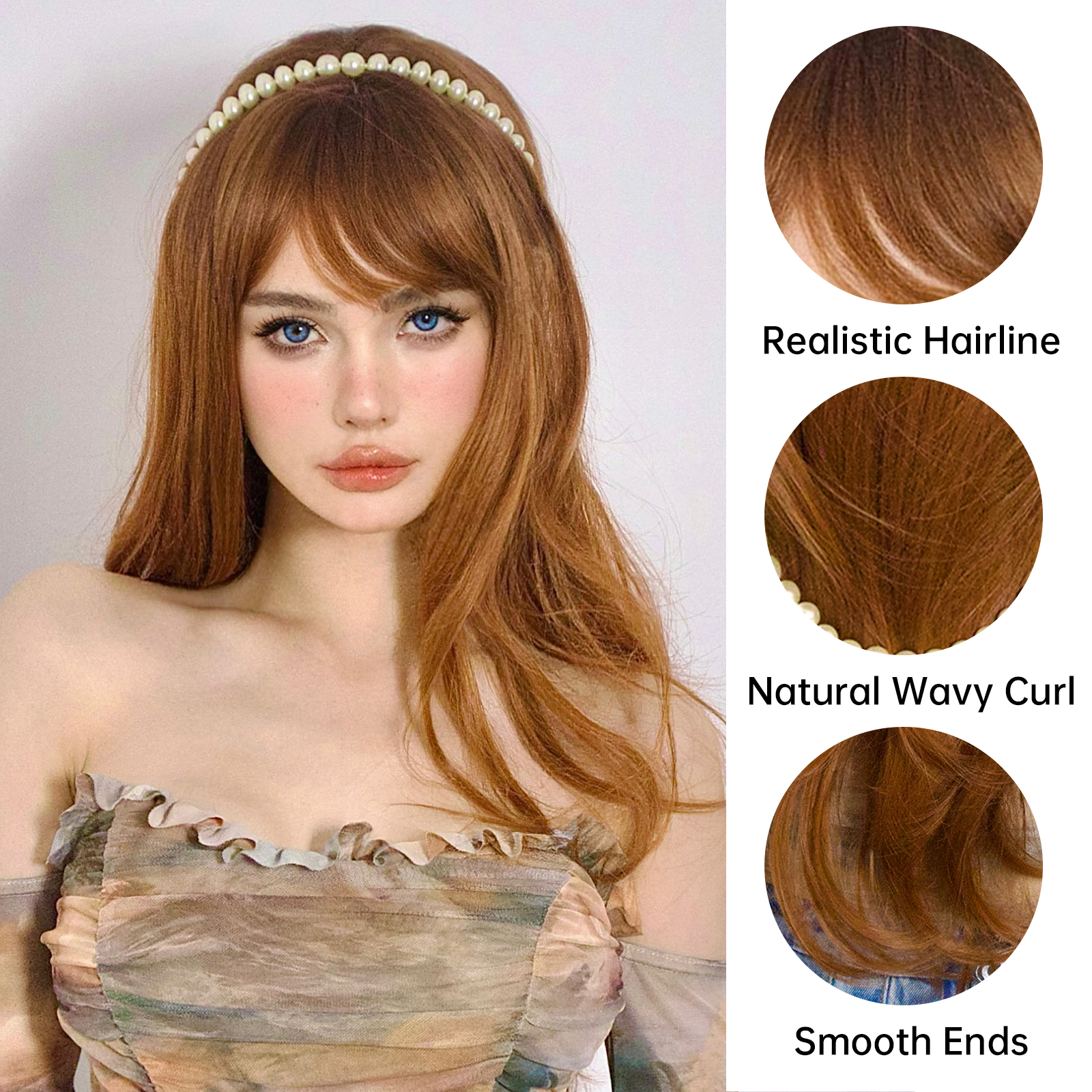 Women's Sexy Formal Sweet Gold Casual Holiday Carnival Chemical Fiber Bangs Long Curly Hair Wig Net display picture 5