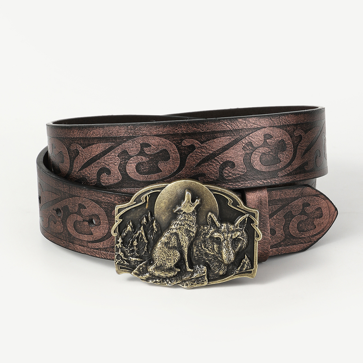 Vintage Style Ethnic Style Geometric Animal Dragon Pu Leather Metal Button Adults Leather Belts display picture 19