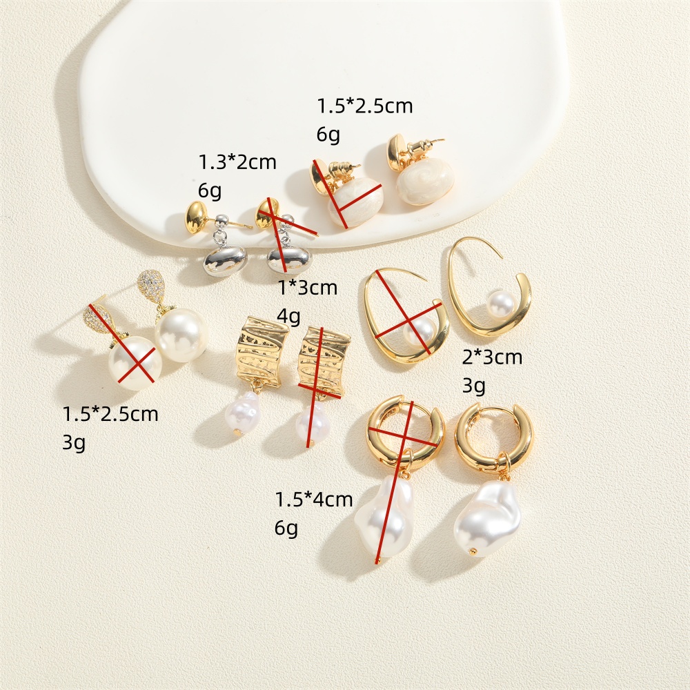 1 Pair Vintage Style Simple Style Commute Irregular Plating Inlay Artificial Pearl Copper Zircon 14k Gold Plated Drop Earrings display picture 6