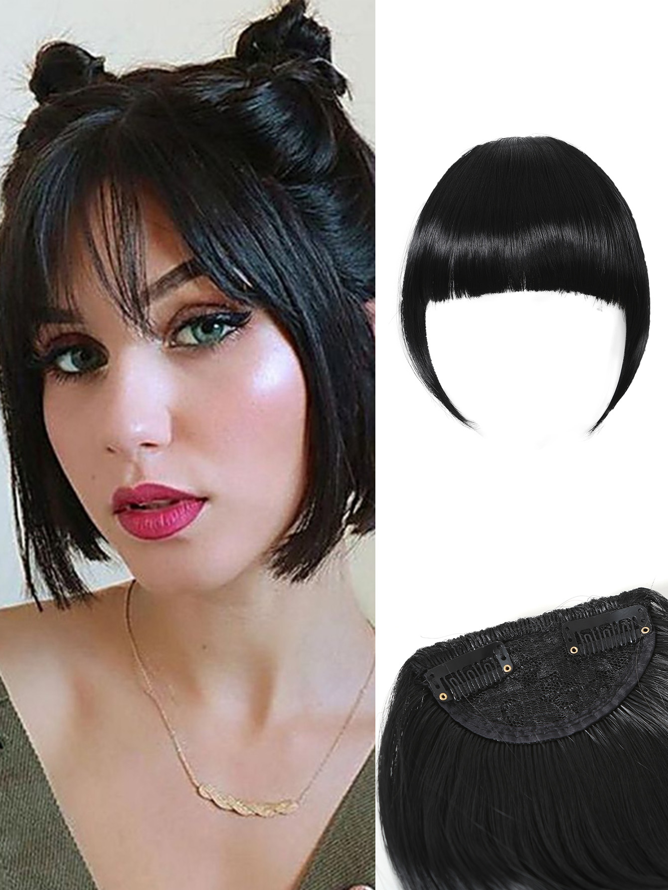 Women's Cute Formal Sweet Casual Holiday Weekend Chemical Fiber Bangs Straight Hair Wigs display picture 1
