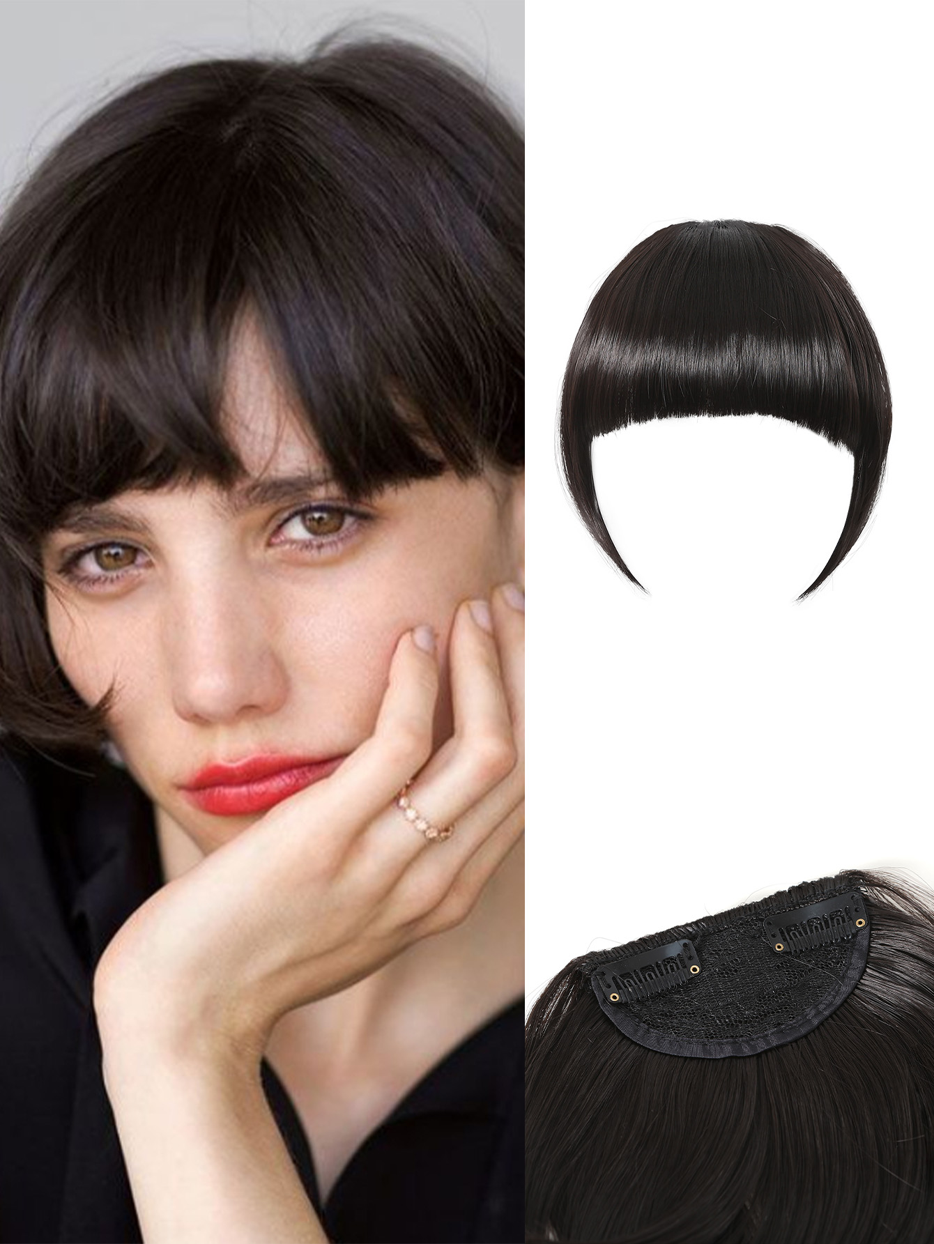 Women's Cute Formal Sweet Casual Holiday Weekend Chemical Fiber Bangs Straight Hair Wigs display picture 3