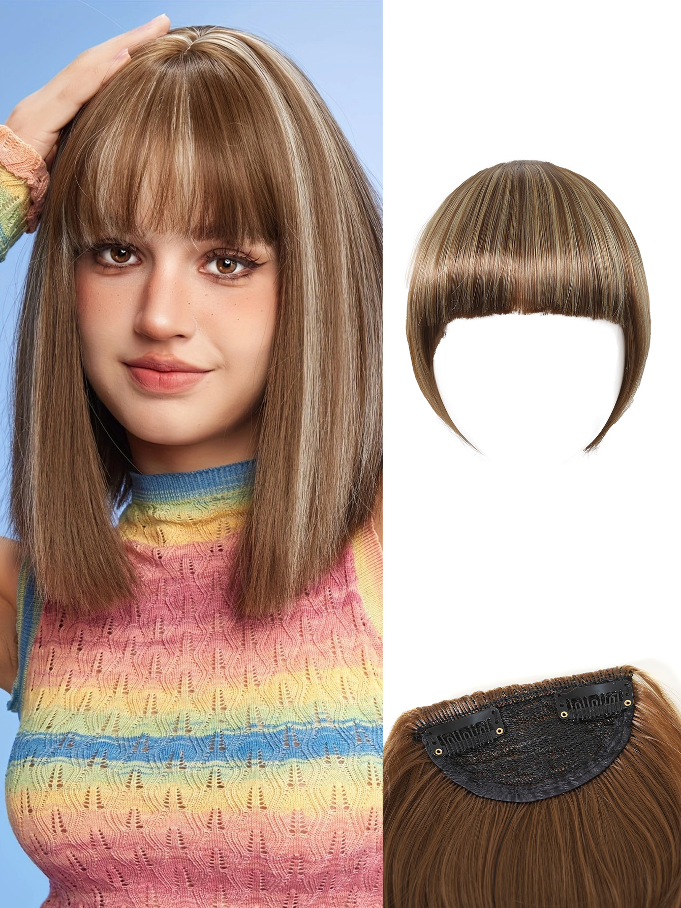 Women's Cute Formal Sweet Casual Holiday Weekend Chemical Fiber Bangs Straight Hair Wigs display picture 9