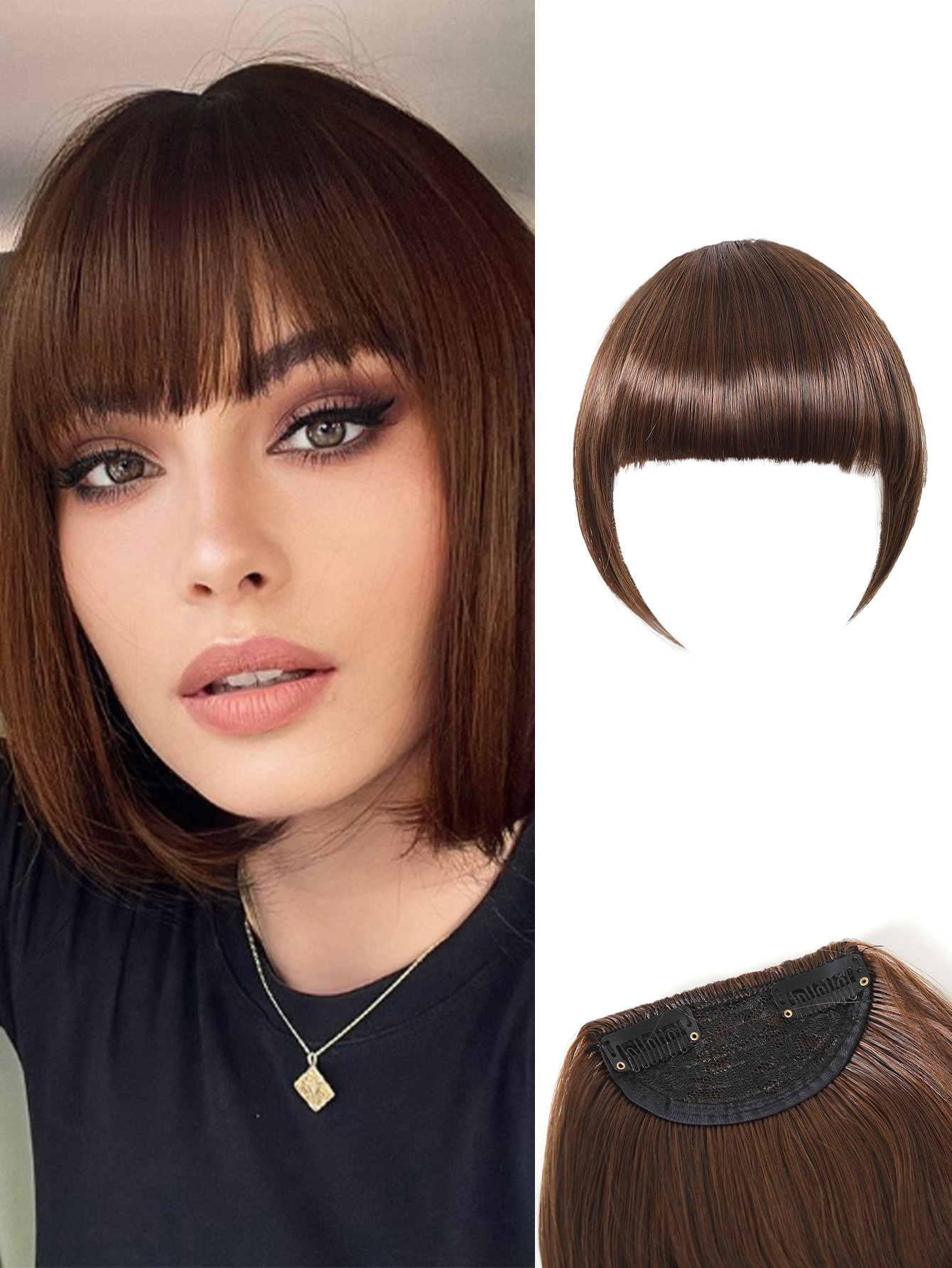 Women's Cute Formal Sweet Casual Holiday Weekend Chemical Fiber Bangs Straight Hair Wigs display picture 5