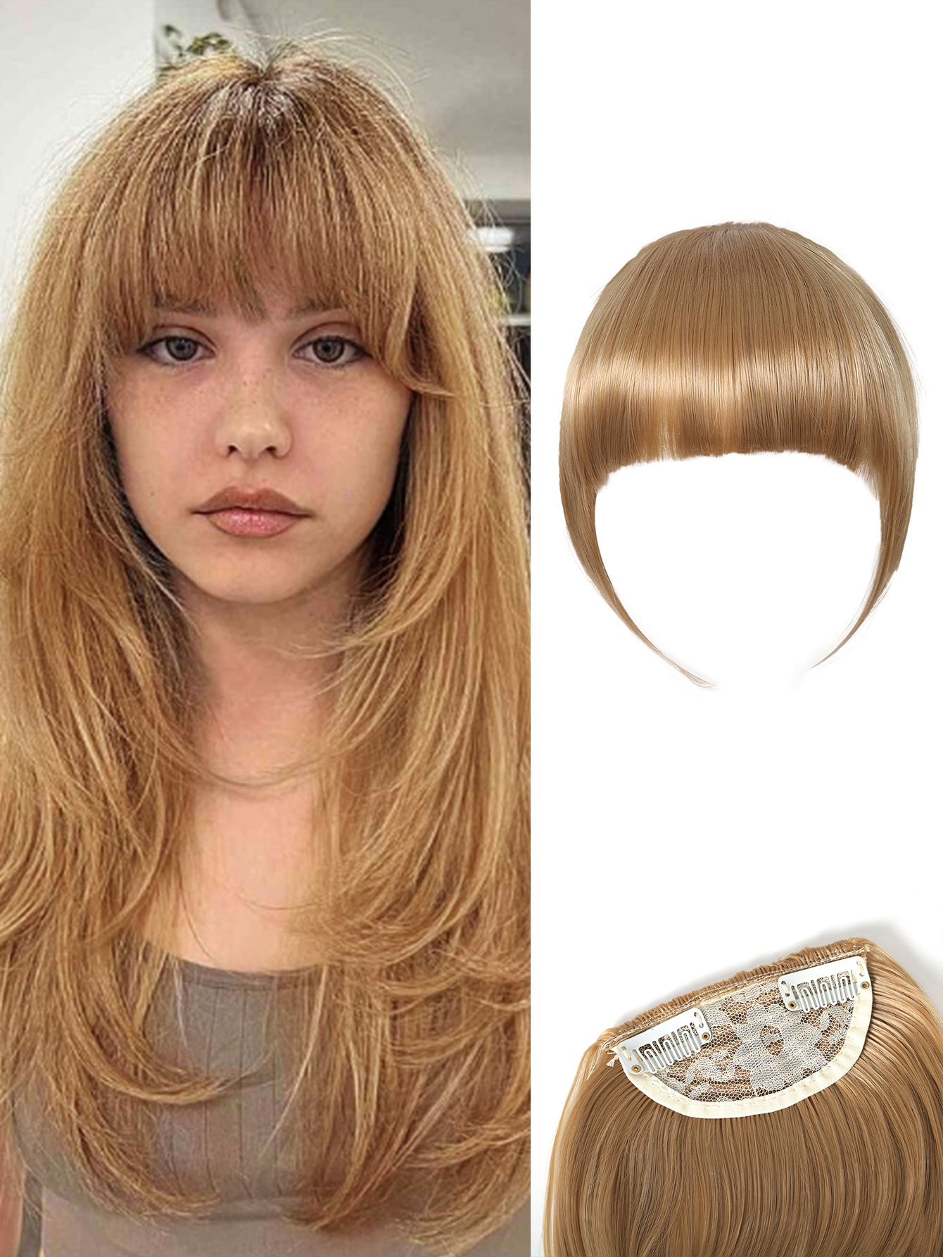 Mujeres Lindo Formal Dulce Casual Fiesta Fin De Semana Fibra Química Bangs Pelo Liso Pelucas display picture 15