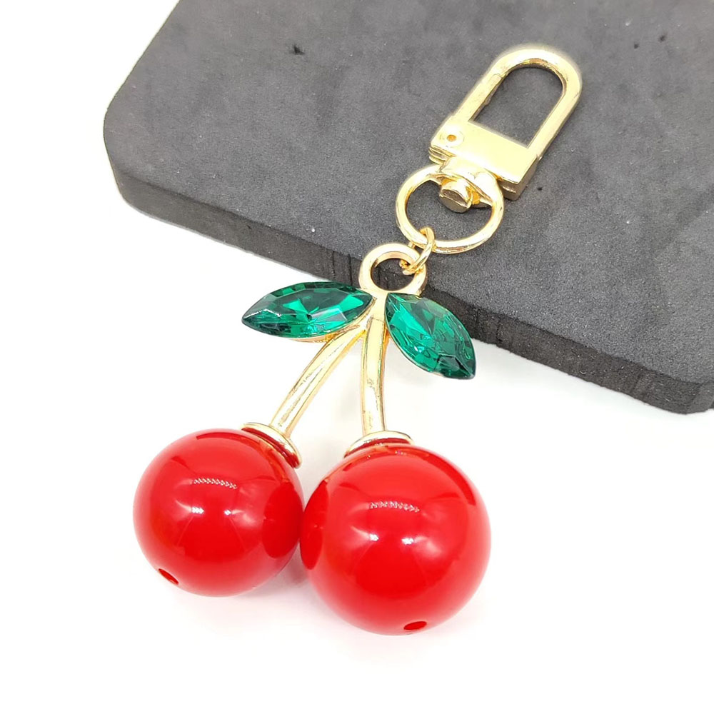 Elegant Glam Lady Fruit Alloy Plating Metal Inlay Resin Glass Stone Bag Pendant Keychain display picture 6