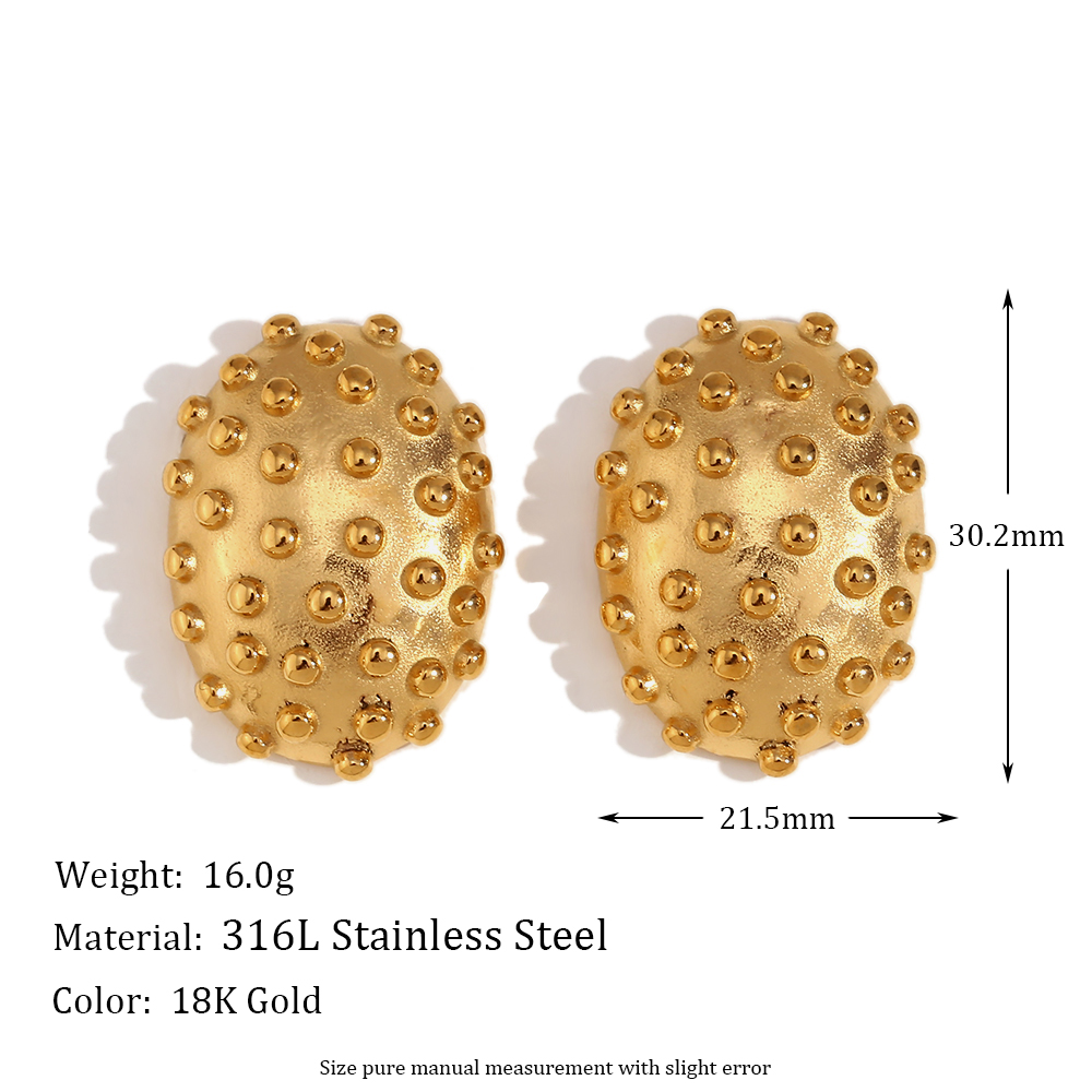 1 Pair Vintage Style Simple Style Classic Style Cactus Plating Stainless Steel 18k Gold Plated Ear Studs display picture 2