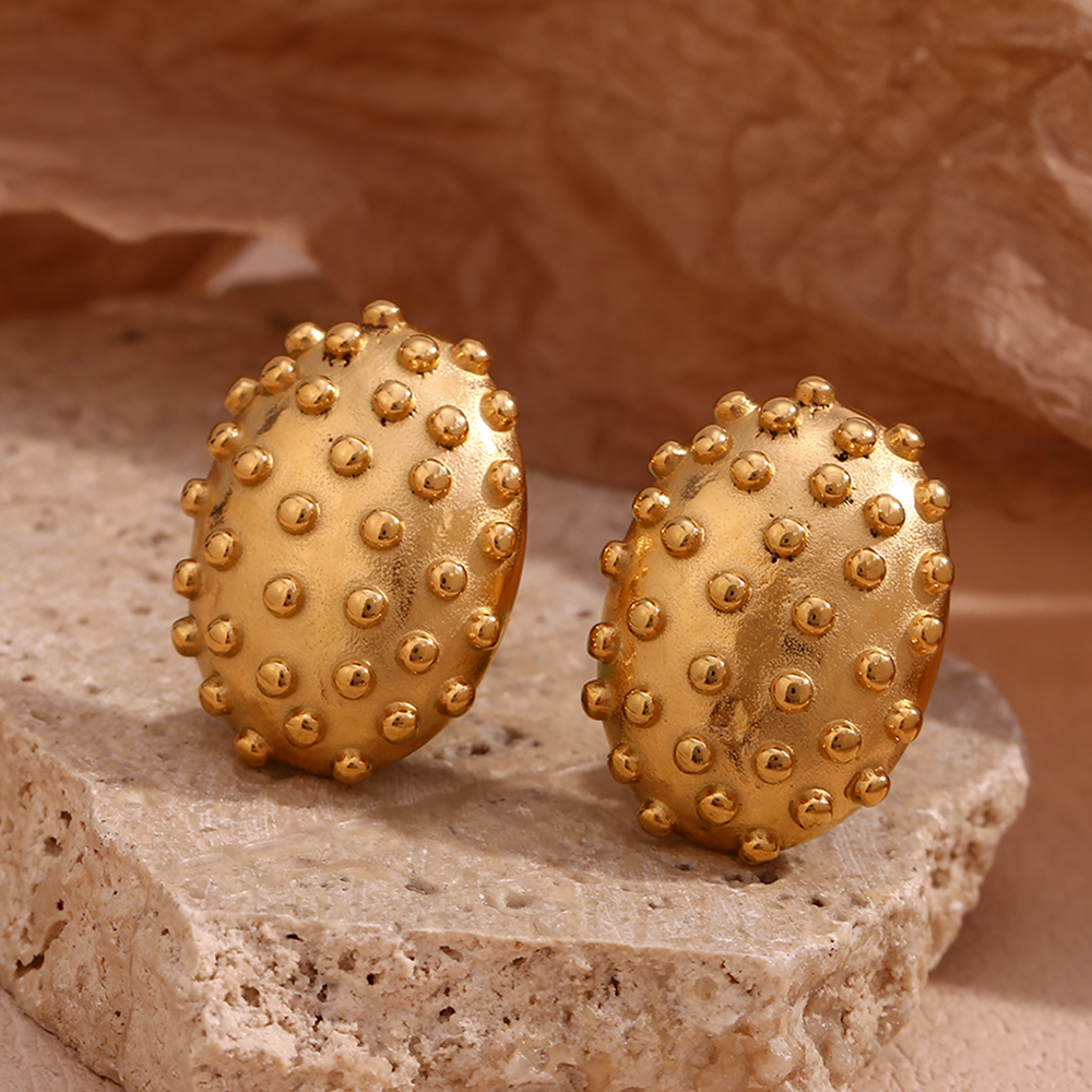1 Pair Vintage Style Simple Style Classic Style Cactus Plating Stainless Steel 18k Gold Plated Ear Studs display picture 4