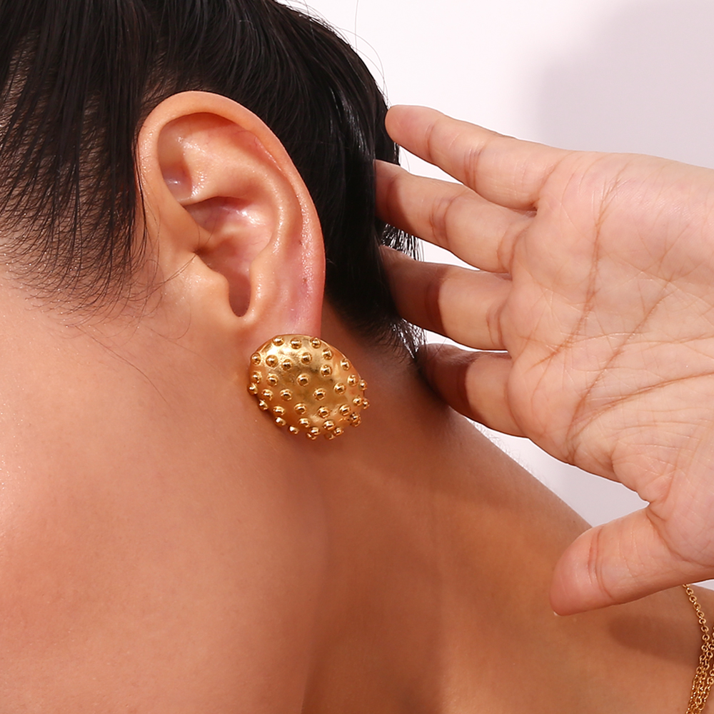 1 Pair Vintage Style Simple Style Classic Style Cactus Plating Stainless Steel 18k Gold Plated Ear Studs display picture 14