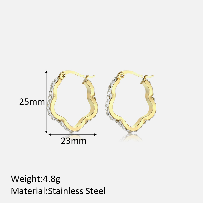 1 Piece Elegant Waves Solid Color Plating Stainless Steel Earrings display picture 12