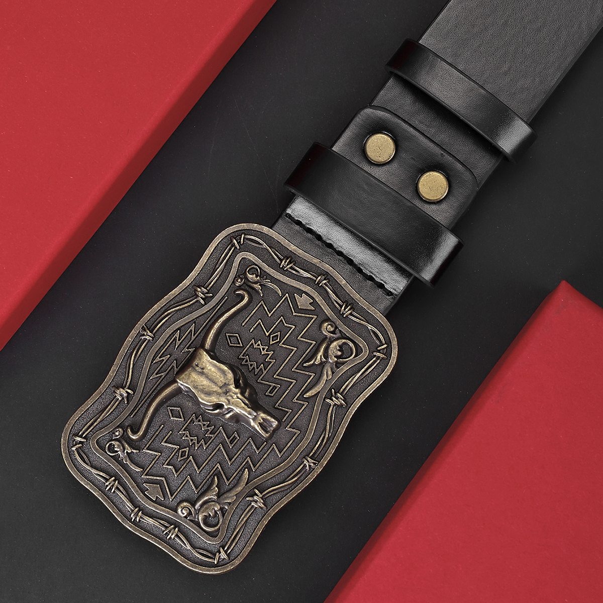 Casual Original Design Boyfriend Animal Letter Pu Leather Men's Leather Belts display picture 2