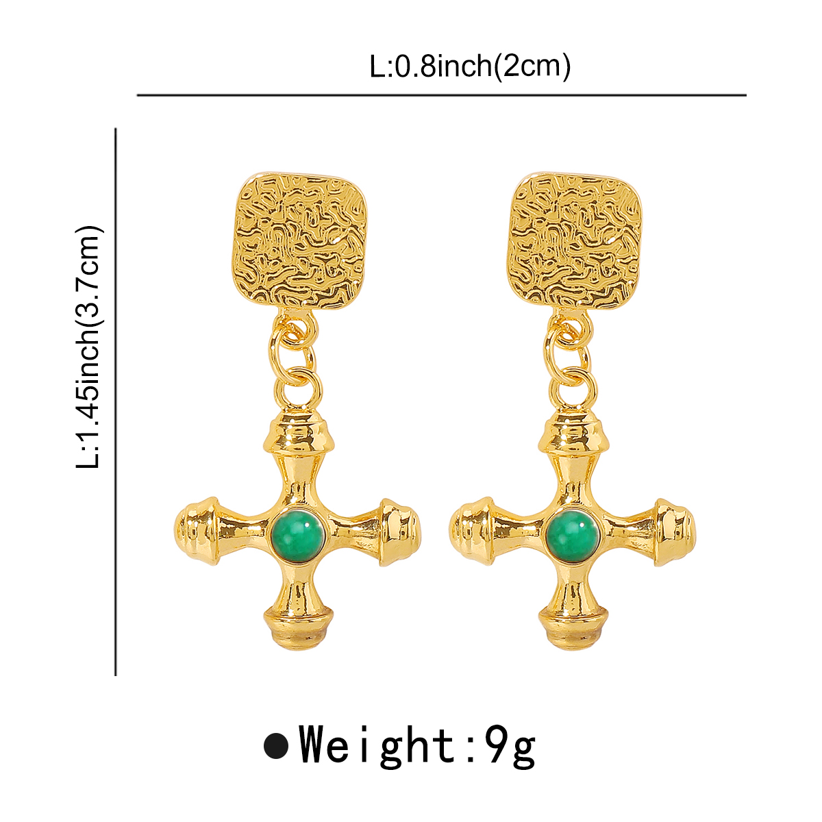 Ig Style Retro Cross Alloy Plating Inlay Resin Women's Earrings Necklace display picture 1
