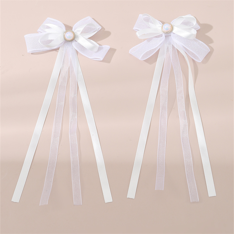 Women's Princess Cute Sweet Bow Knot Alloy Organza Inlay Artificial Pearls Hair Clip display picture 3