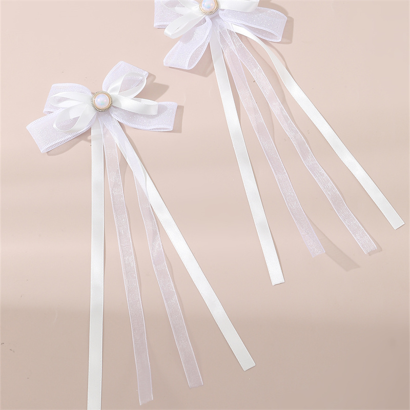 Women's Princess Cute Sweet Bow Knot Alloy Organza Inlay Artificial Pearls Hair Clip display picture 5