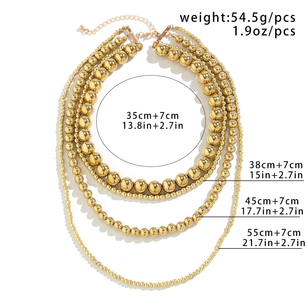 Retro Simple Style Classic Style Round Ccb Irregular Three-dimensional Thick Women's Layered Necklaces display picture 1