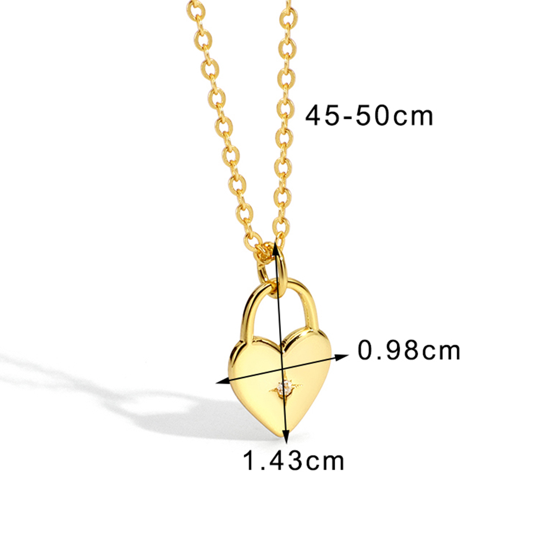 Streetwear Heart Shape Copper Plating Inlay Artificial Gemstones Zircon 18k Gold Plated Pendant Necklace display picture 13