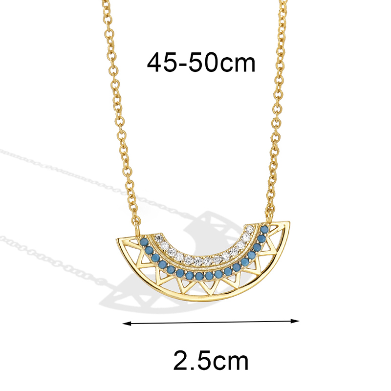 Streetwear Animal Copper Plating Inlay Artificial Gemstones Turquoise Zircon 18k Gold Plated Pendant Necklace display picture 8