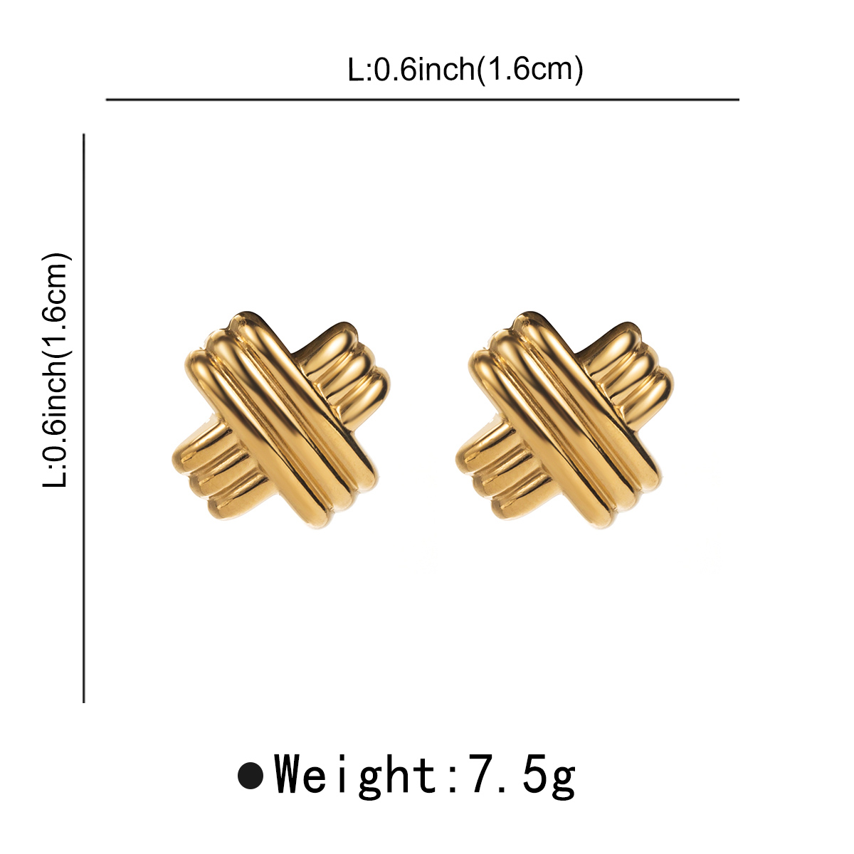 1 Pair Simple Style Geometric Plating Alloy Ear Studs display picture 3