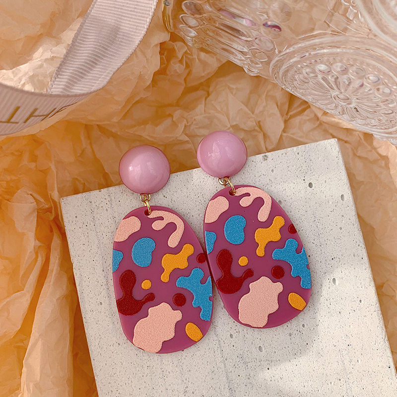 1 Pair Cute Sweet Geometric Resin Drop Earrings display picture 5