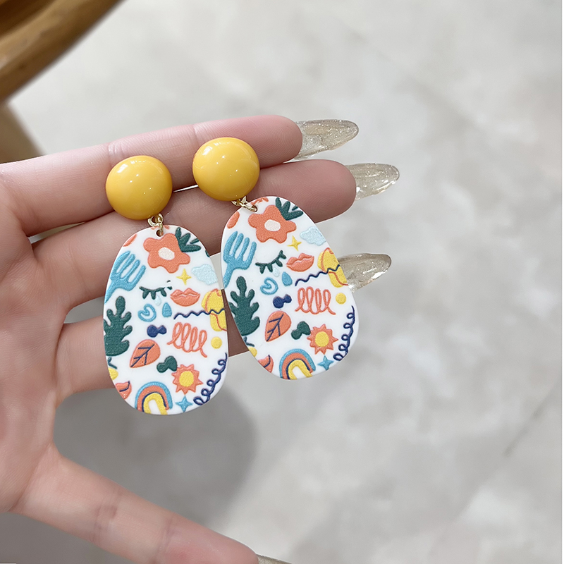 1 Pair Cute Sweet Geometric Resin Drop Earrings display picture 8