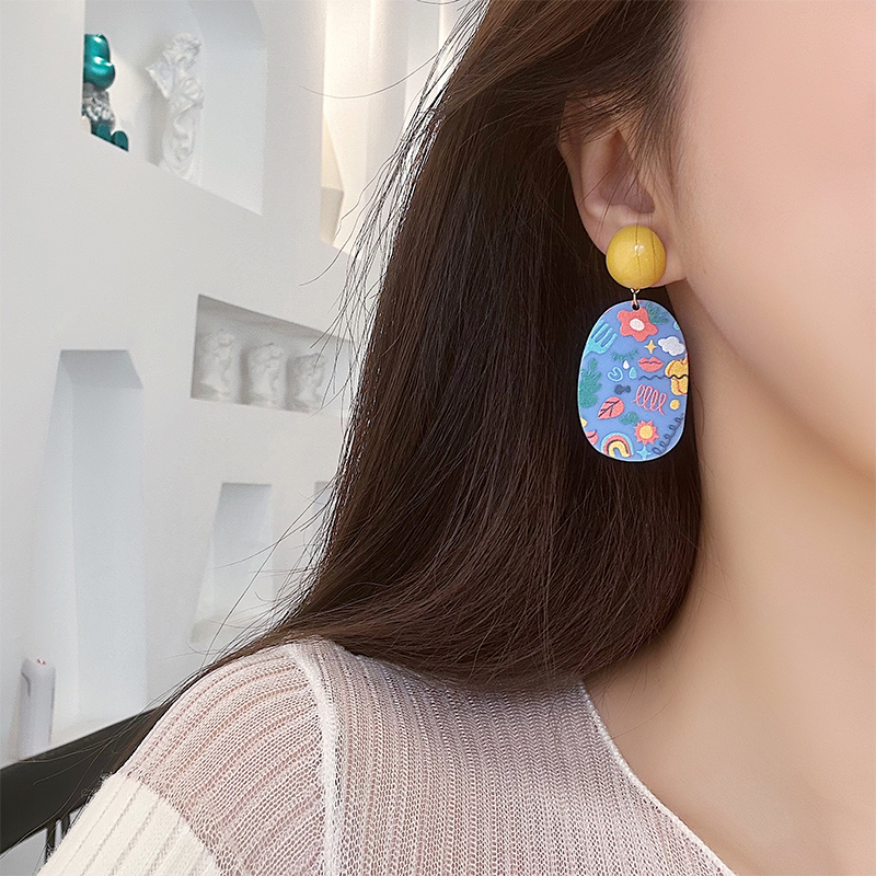 1 Pair Cute Sweet Geometric Resin Drop Earrings display picture 11