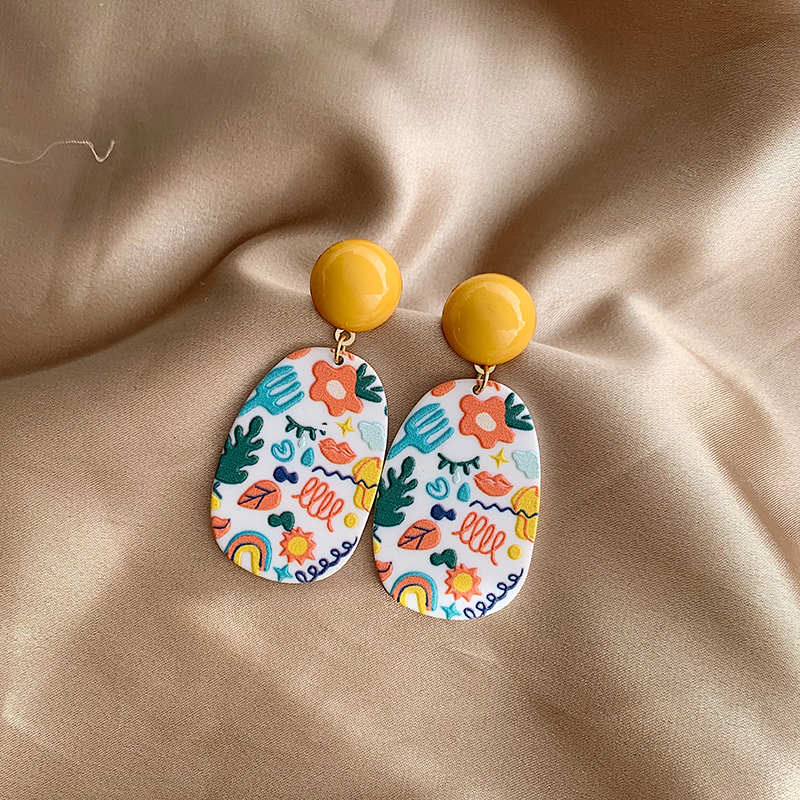 1 Pair Cute Sweet Geometric Resin Drop Earrings display picture 12