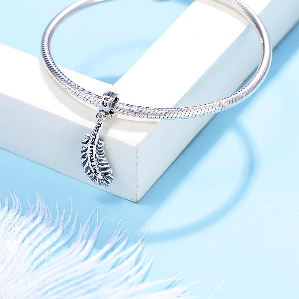 1 Piece Ig Style Elegant Vintage Style Feather Sterling Silver Plating Pendant Jewelry Accessories display picture 2