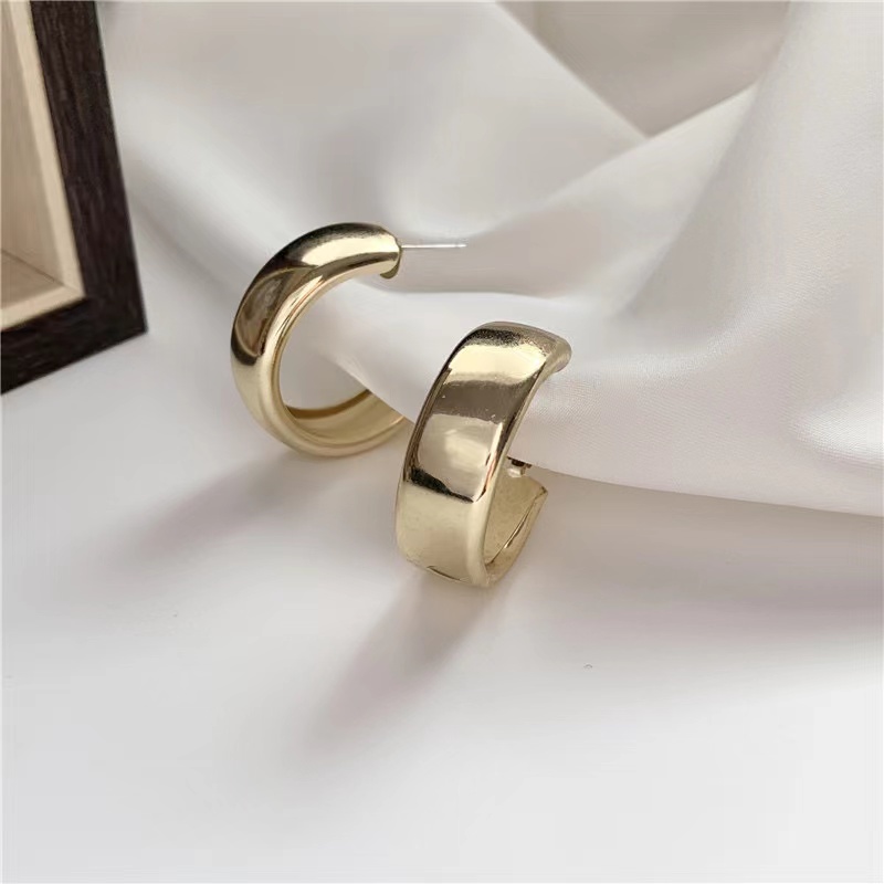1 Pair Simple Style Solid Color Plating Alloy White Gold Plated Gold Plated Ear Studs display picture 8