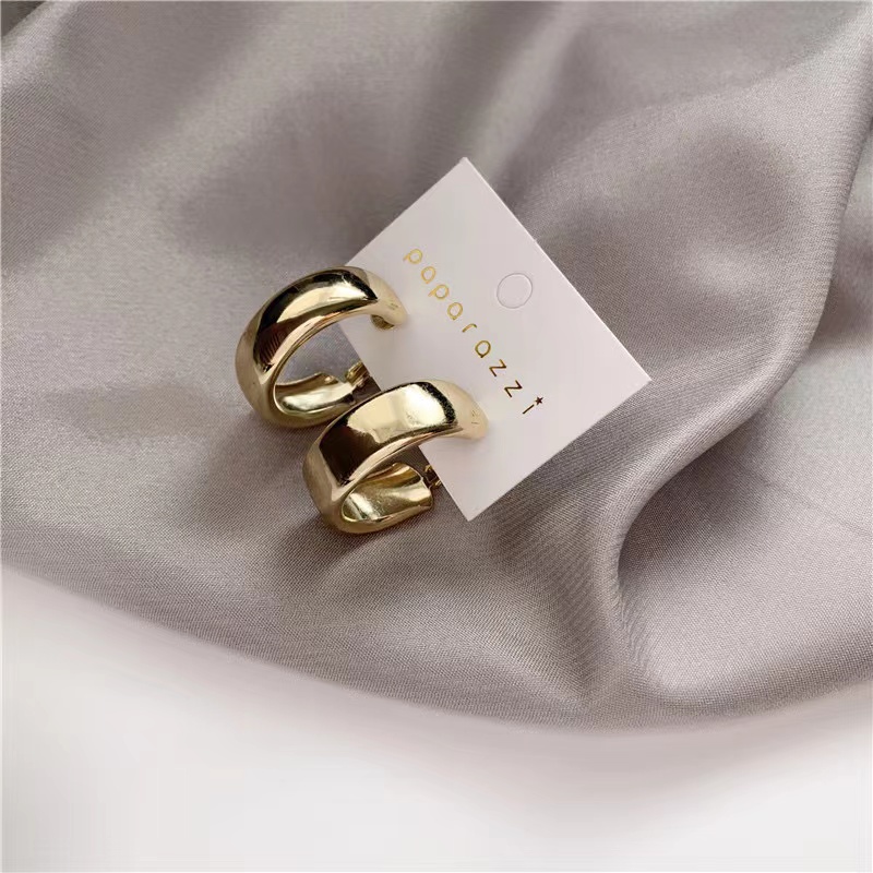 1 Pair Simple Style Solid Color Plating Alloy White Gold Plated Gold Plated Ear Studs display picture 11