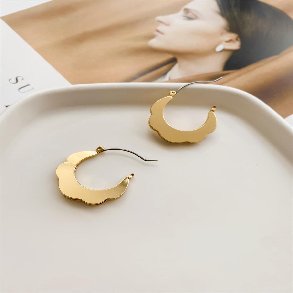 1 Pair Simple Style Geometric Plating Iron Earrings display picture 1