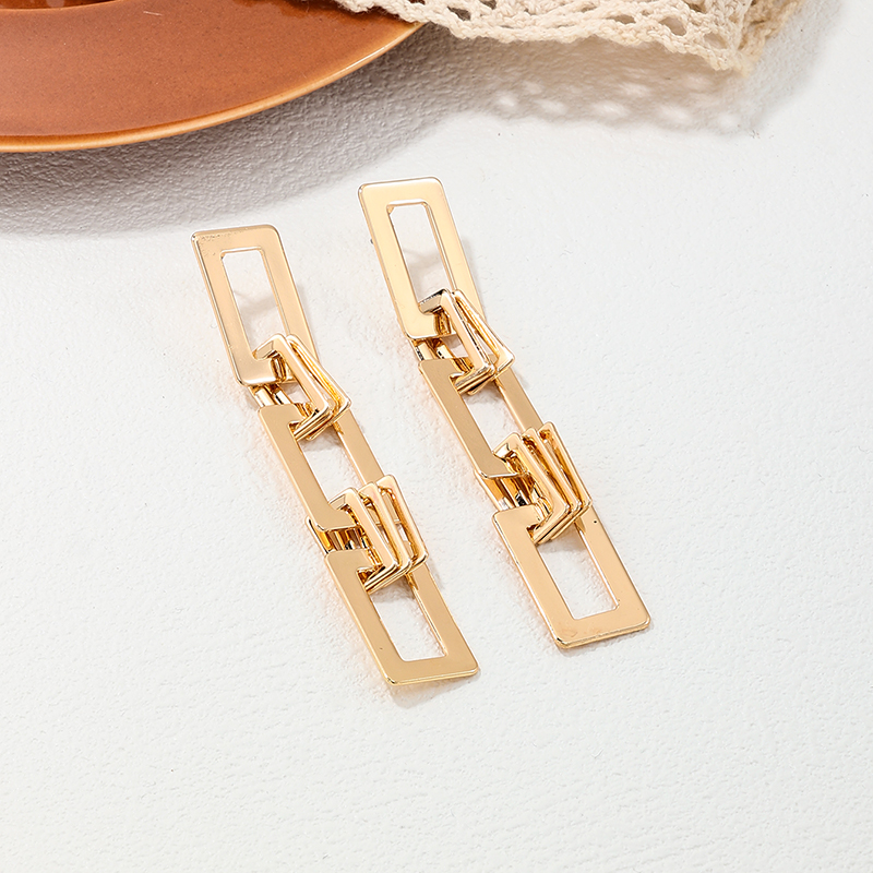 1 Pair Classic Style Commute Square Alloy Drop Earrings display picture 10