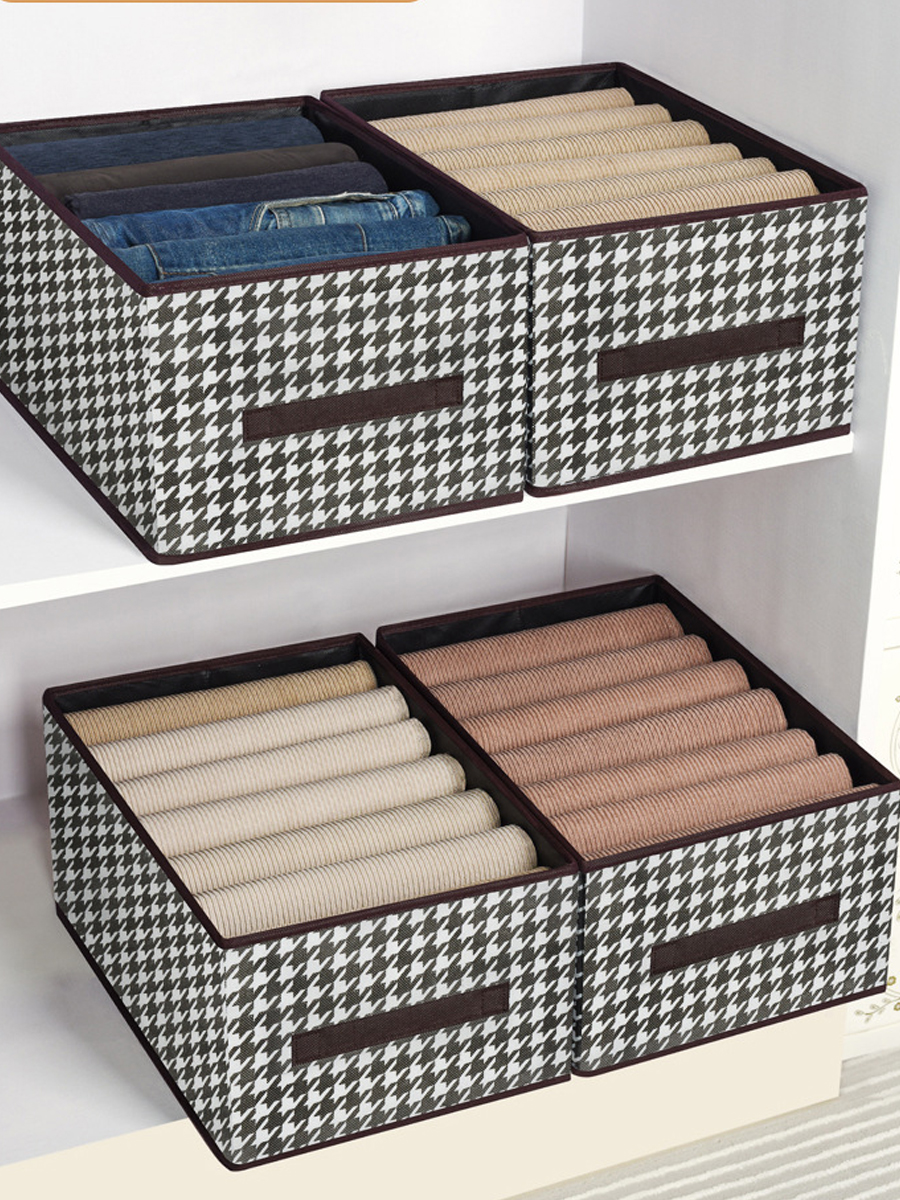 Retro Plaid Nonwoven Storage Basket display picture 2