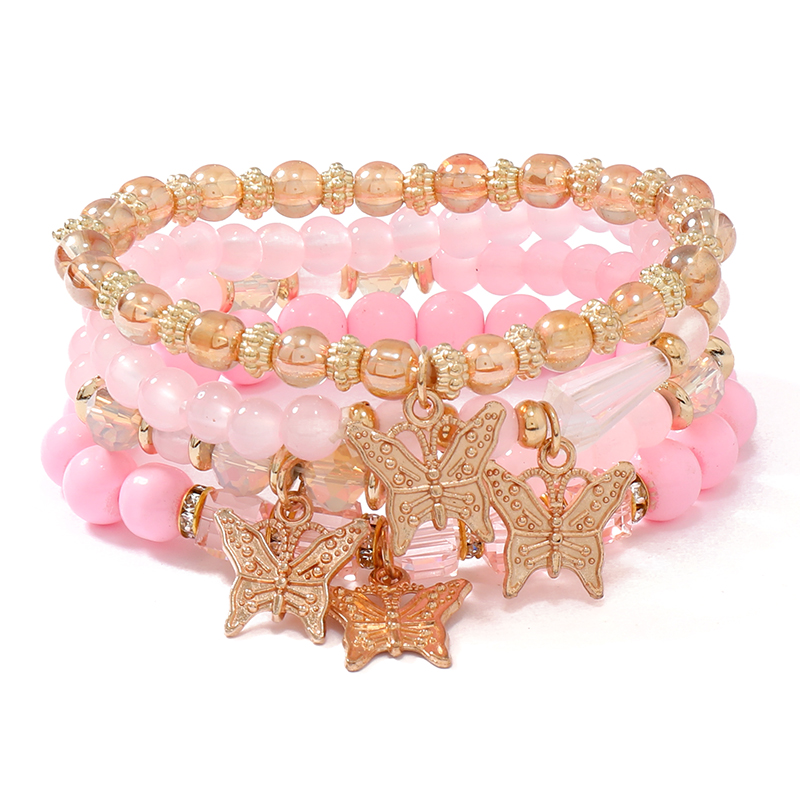 Casual Retro Butterfly Arylic Alloy Rope Gem Pearl Beads Unisex Drawstring Bracelets display picture 27