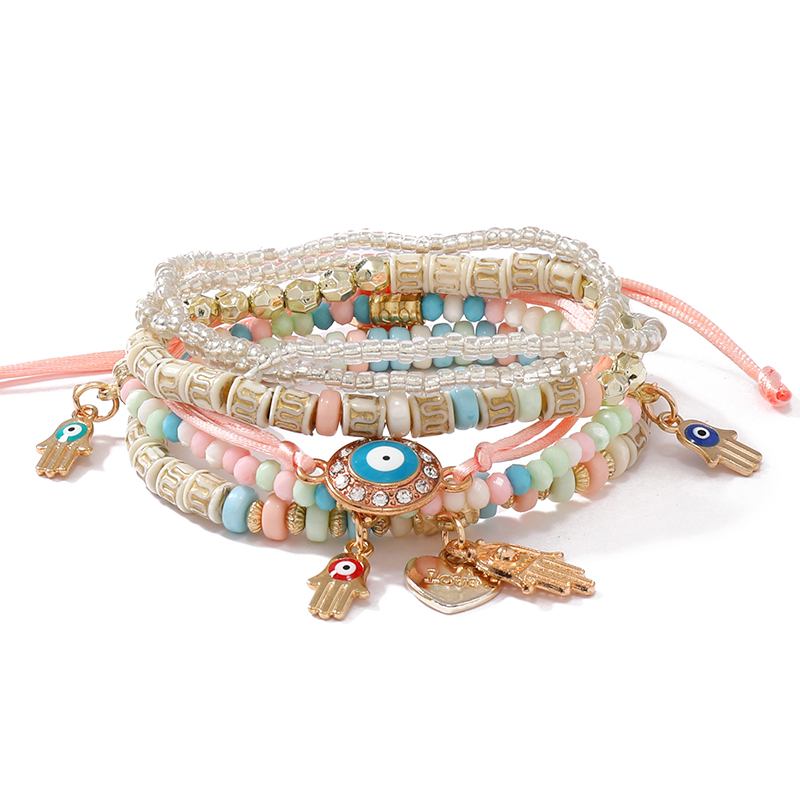 Casual Retro Butterfly Arylic Alloy Rope Gem Pearl Beads Unisex Drawstring Bracelets display picture 47
