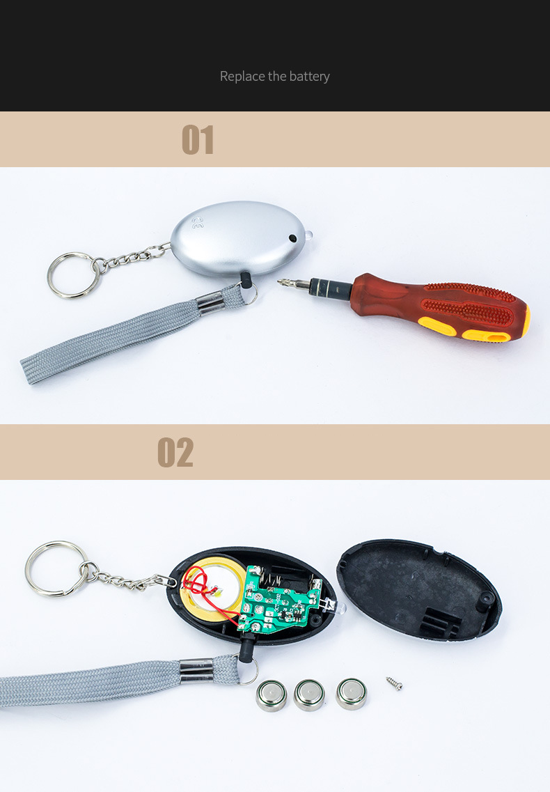 Simple Style Solid Color Plastic Self-defense Alarm Keychain 1 Piece display picture 13