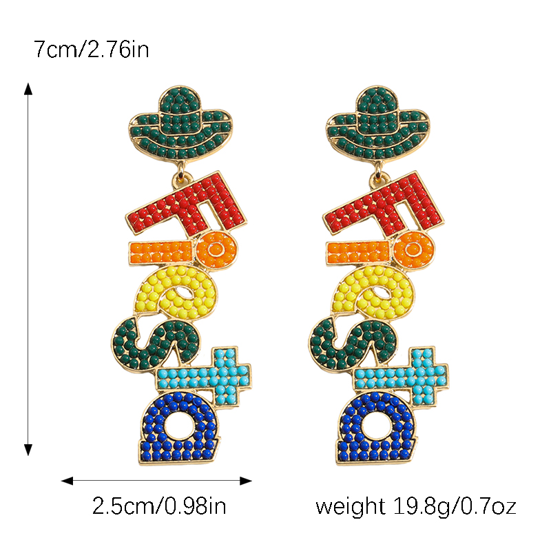 1 Pair Cute Vintage Style Letter Plating Alloy Seed Bead Gold Plated Silver Plated Drop Earrings display picture 1