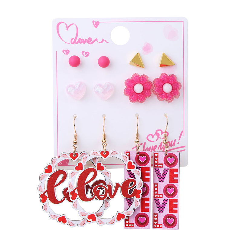 1 Set Romantic Sweet Geometric Arylic Wood Earrings display picture 15