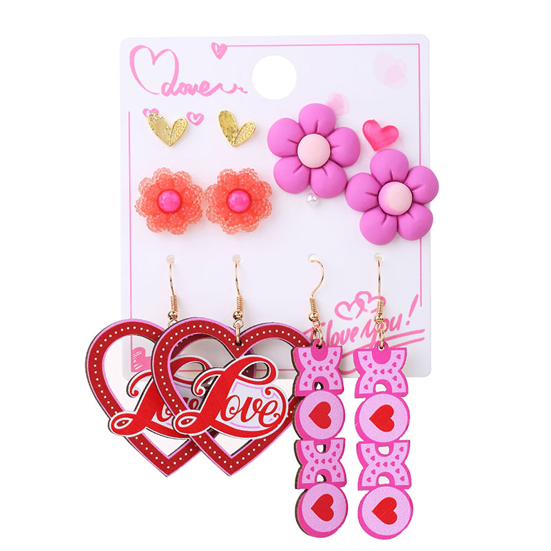 1 Set Romantic Sweet Geometric Arylic Wood Earrings display picture 17