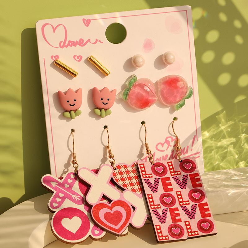 1 Set Romantic Sweet Geometric Arylic Wood Earrings display picture 40