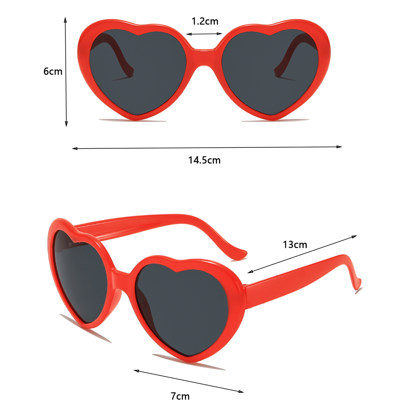 Vacation Funny Heart Shape Resin Special-shaped Mirror Full Frame Women's Sunglasses display picture 2