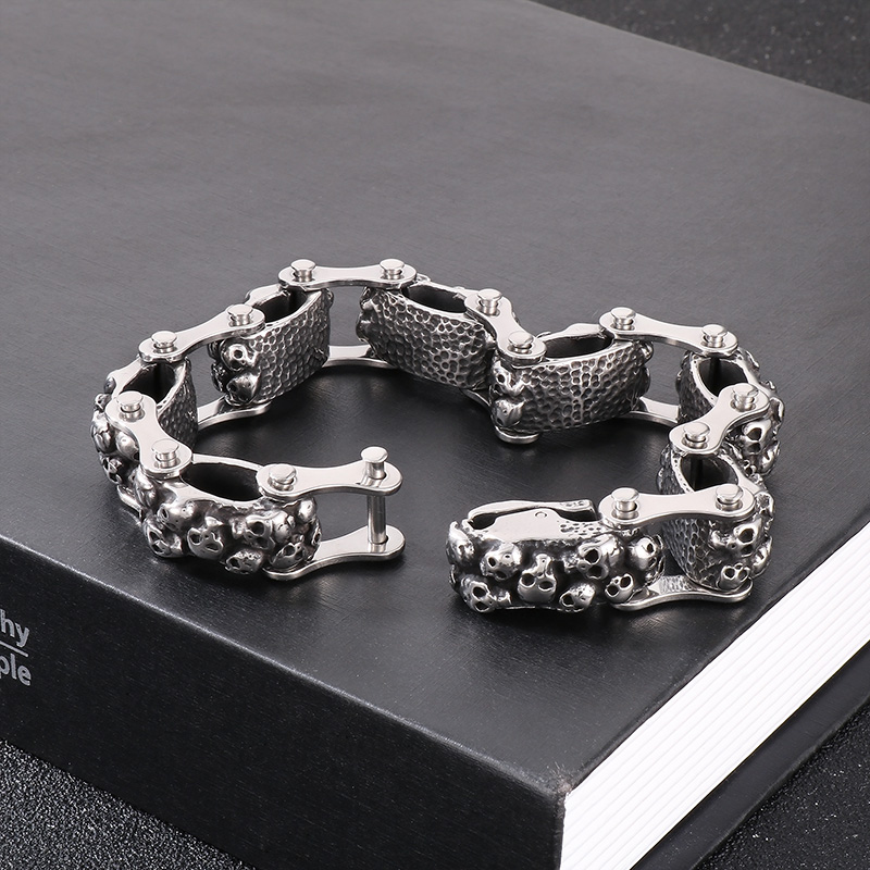 Punk Crâne Acier Inoxydable Hommes Bracelets display picture 4
