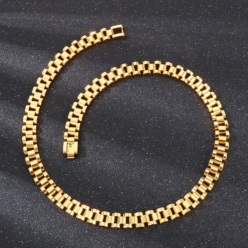 Acier Inoxydable Plaqué Or 18K Hip Hop Placage Géométrique Collier display picture 12