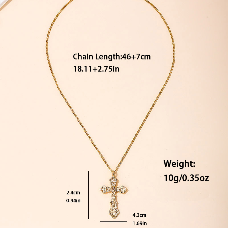 Retro Classic Style Cross Zinc Alloy Women's Pendant Necklace display picture 1