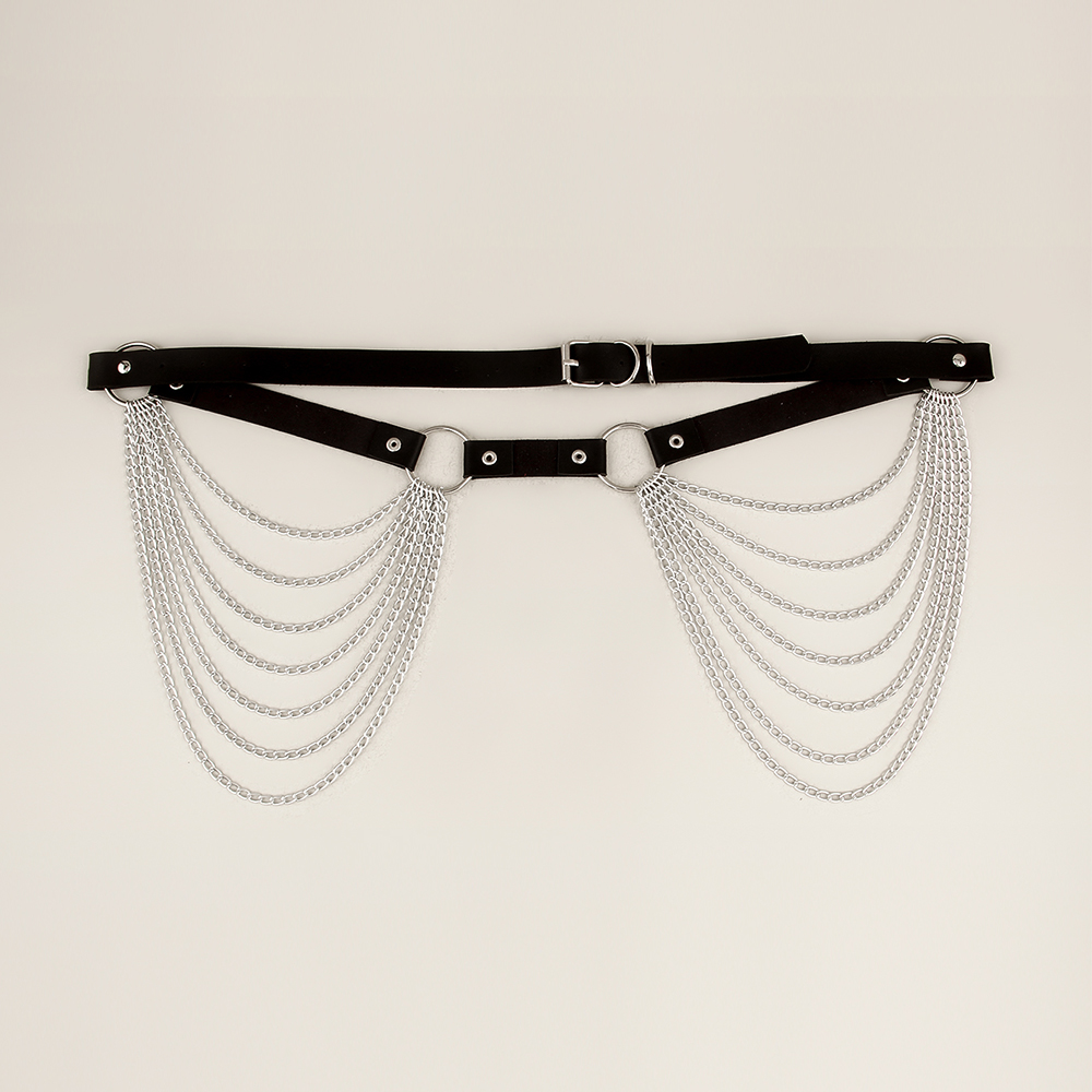 Sexy Geometric Pu Leather Alloy Tassel Women's Belt display picture 1
