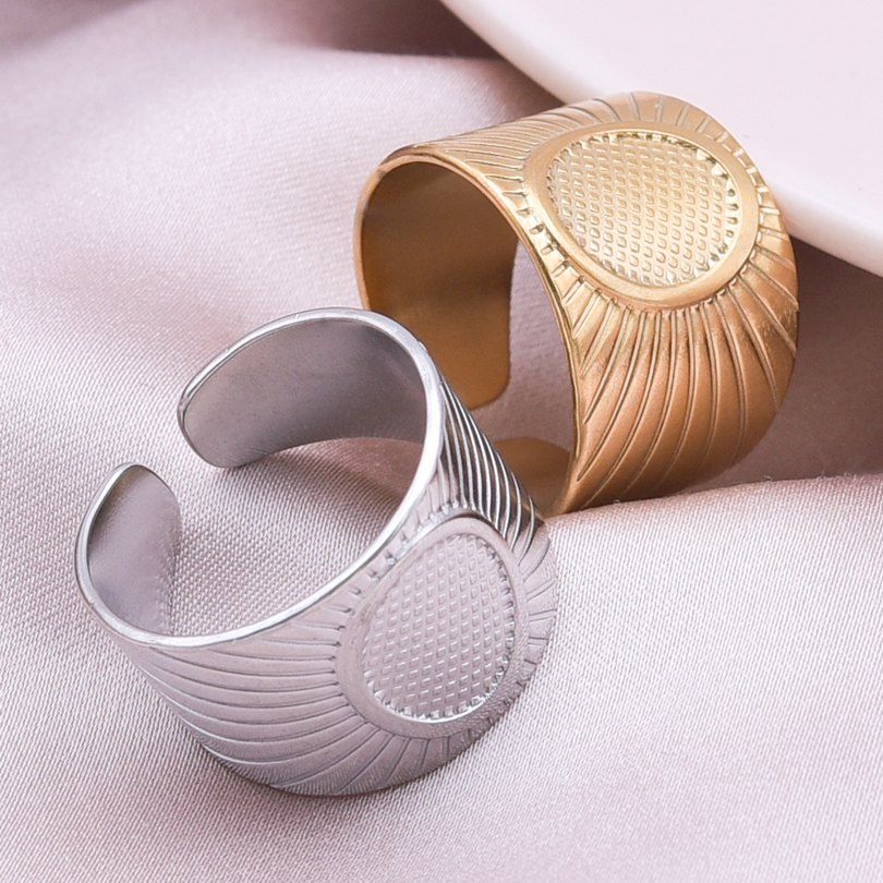 Simple Style Geometric Stainless Steel Plating 18k Gold Plated Open Rings display picture 23