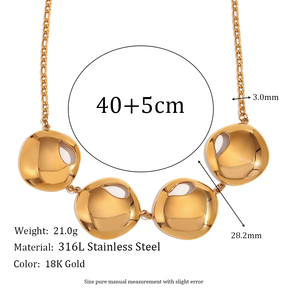 Mode Geometrisch Rostfreier Stahl Überzug 18 Karat Vergoldet Halskette display picture 2