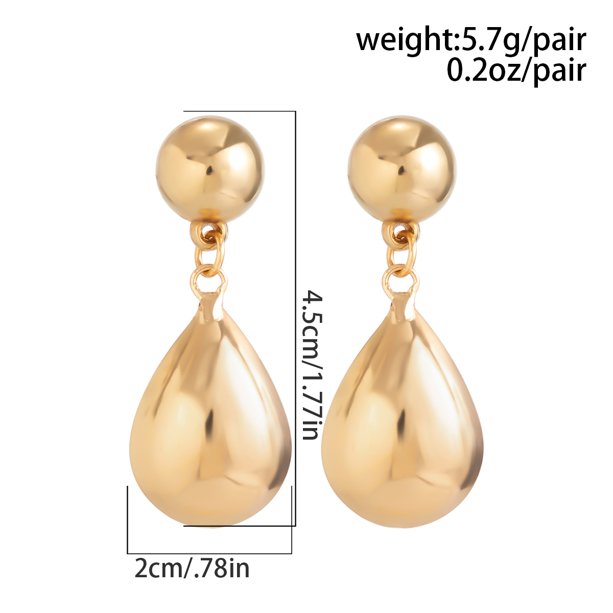 1 Pair Elegant Vintage Style French Style Water Droplets Three-dimensional Iron Drop Earrings display picture 1