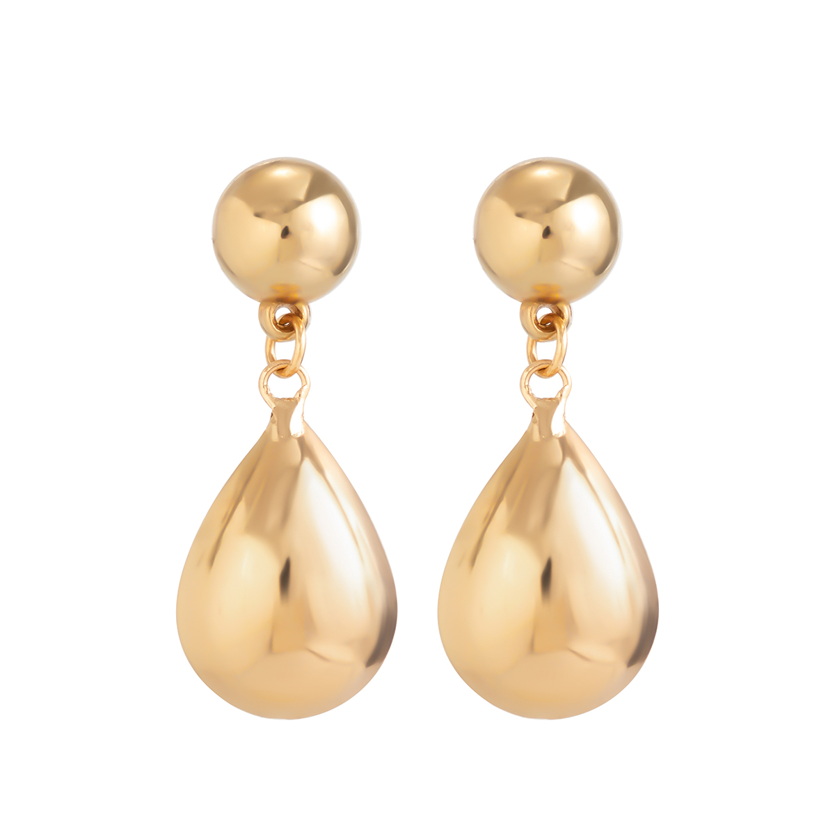 1 Pair Elegant Vintage Style French Style Water Droplets Three-dimensional Iron Drop Earrings display picture 4